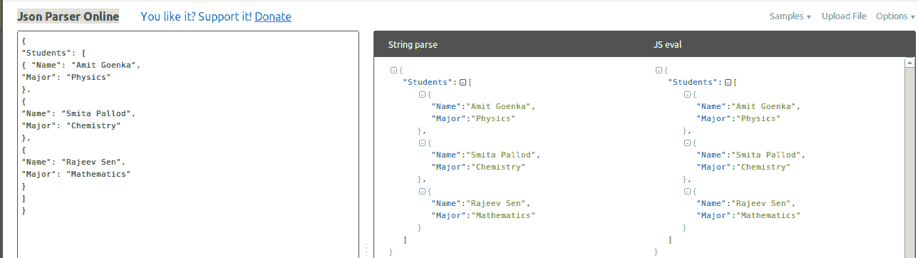 Online JSON Viewer W3resource