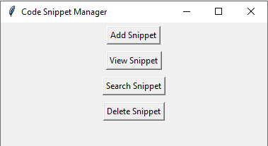 Python: Code Snippet Manager.