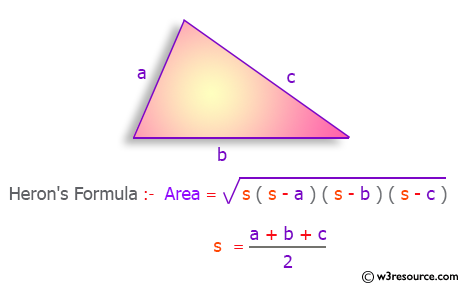 C++ : Find the area of any triangle using Herons Formula