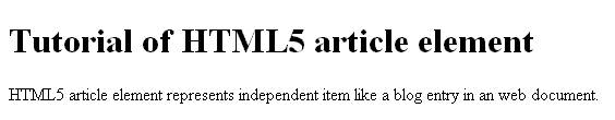 Article Element HTML5 W3resource
