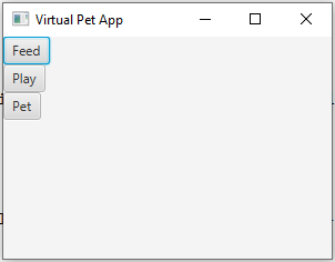 JavaFx:  Virtual Pet application