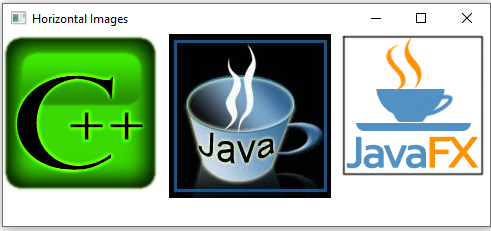 JavaFx: Horizontal Images: JavaFX application example