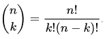 Pascal Triangle binomial coefficient formula
