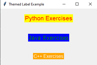 Tkinter: Creating themed labels in Python with Tkinter. Part-1