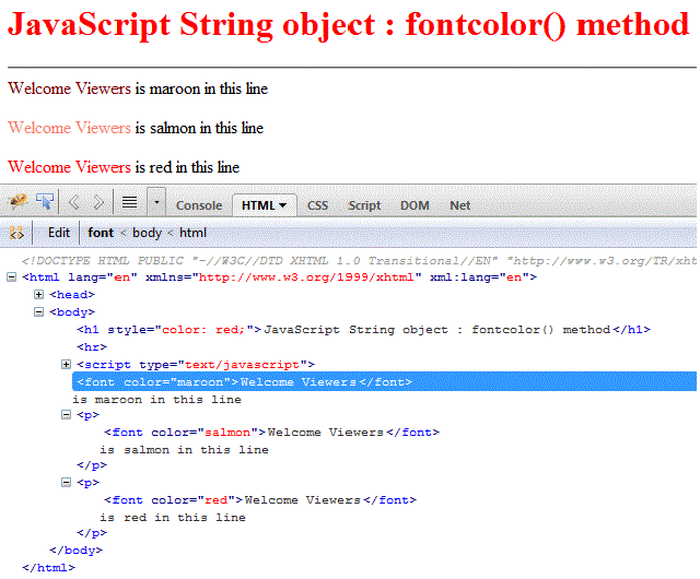 Method String Object - w3resource